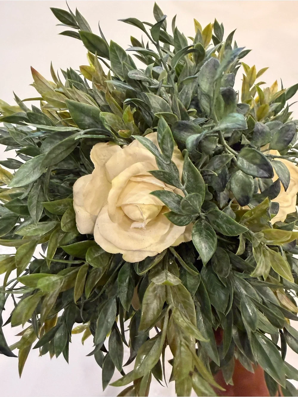 Cream Rose Bridal Bouquet with Lush Greenery